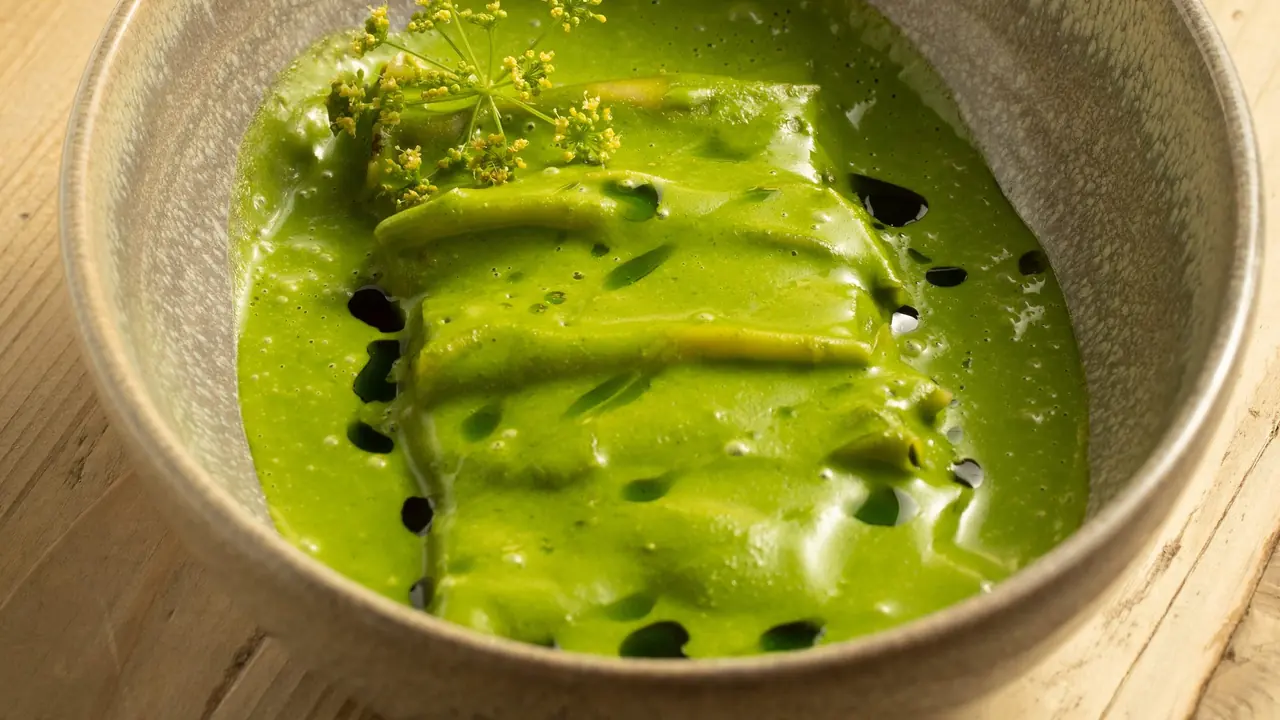 Vegetable cannelloni with spinach sauce
