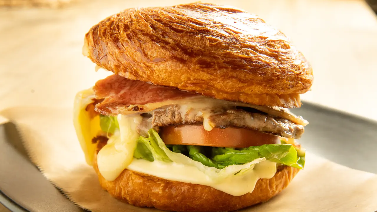 Andana's chivito in a puff-pastry bun